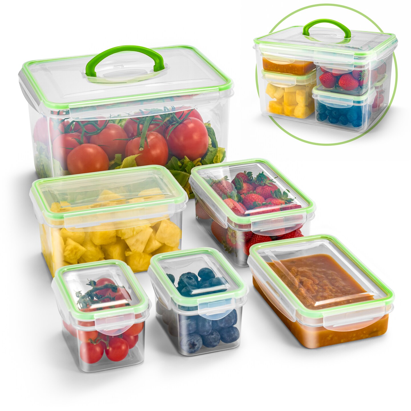 Sorbus 12 Piece Airtight Storage Containers with Snap-On Lids - Multipurpose Organizational Containers - BPA Free - For Kitchen, Pantry, Home and More