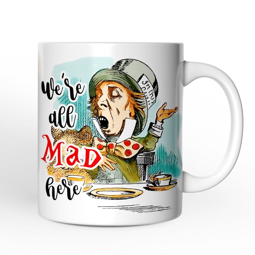 The Mad Hatter Tea Party Mug, Vintage 1860s Alice&#x27;s Adventure in Wonderland