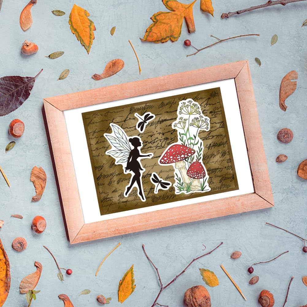 Flower Elves Clear Stamps &#x26; Dies - Plant Leaf &#x26; Angel Stamps for Card Making, Scrapbooking &#x26; Crafting