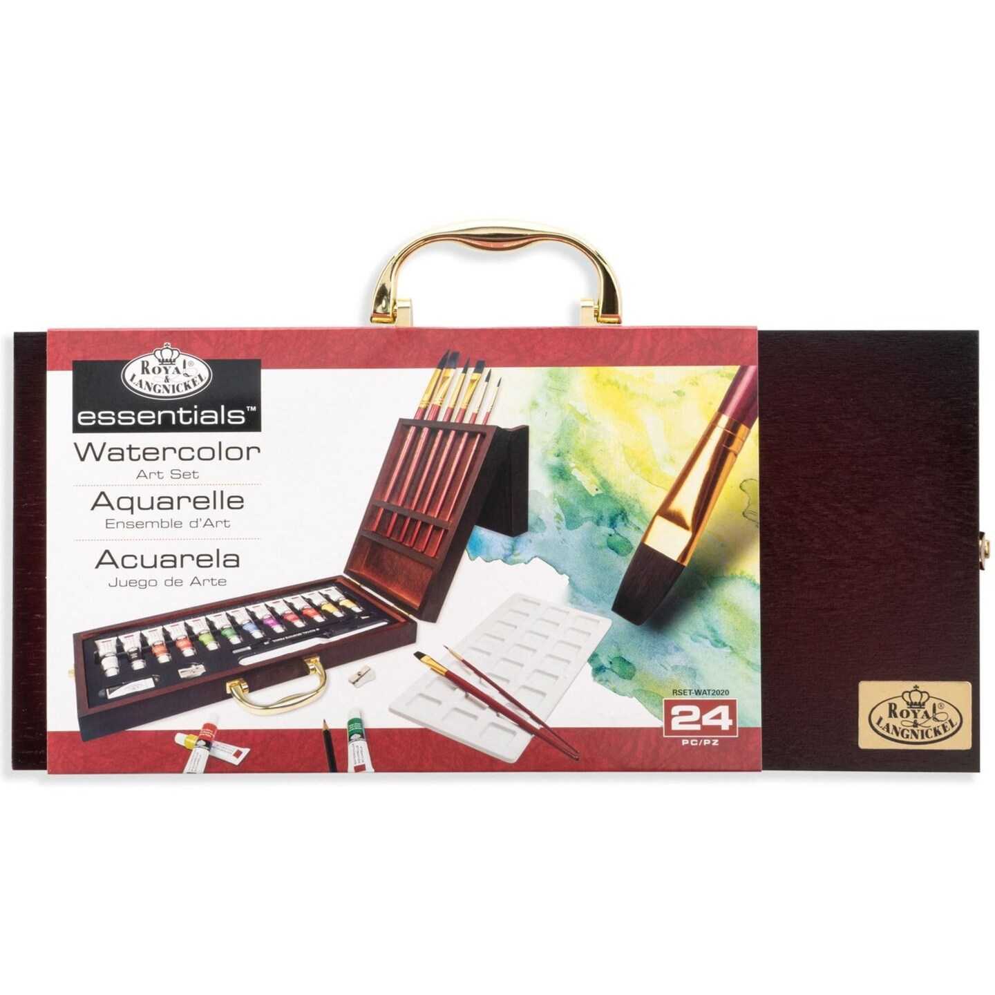 RSET-WAT2020 | Essentials™ 24pc Watercolor Painting Long Handle Travel Art Set
