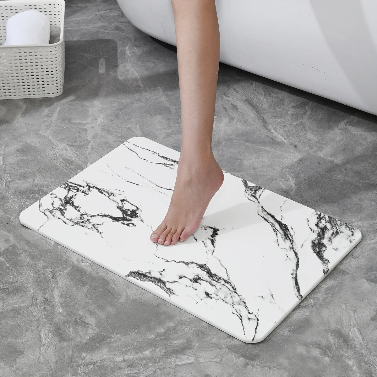 24&#x27;&#x27; x 15&#x27;&#x27; Diatomaceous Quick-Drying Stone Bath Mat
