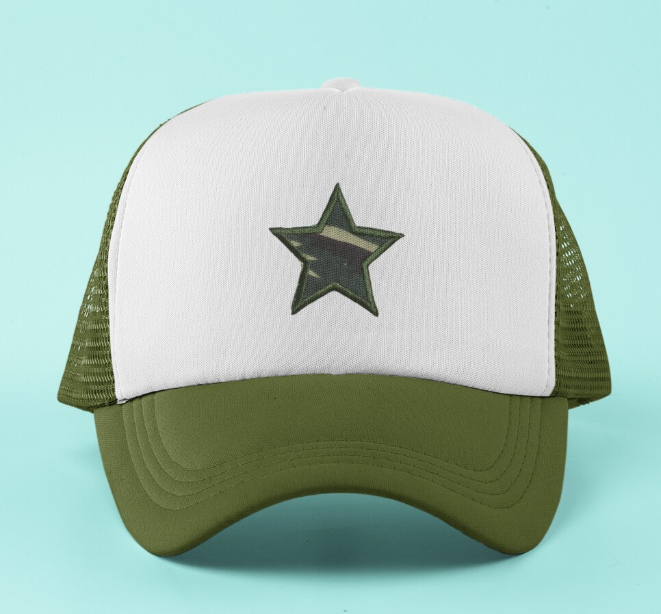 Set of 3, Green Camo Star, 2 inch, Embroidered, Iron on Patch