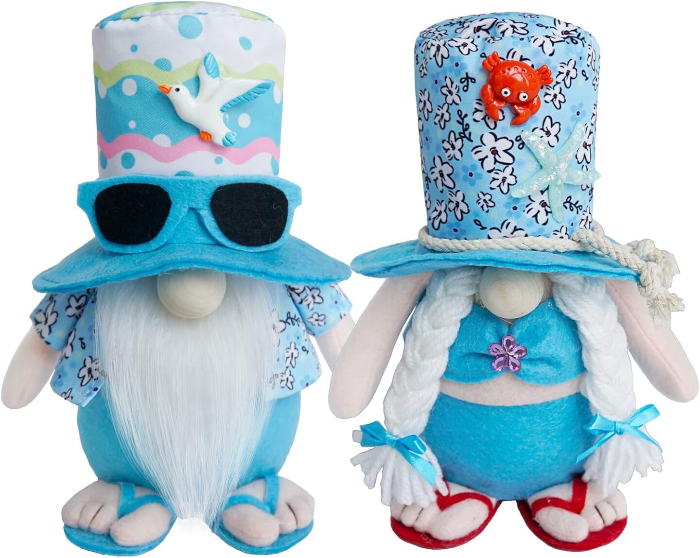 Summer Gnomes Decorations for Home, Beach Gnomes Plush,Farmhouse Gnomes Tiered Tray Decor,Summer Mantle,Kitchen Table, Shelf Sitters Tomte Decor,Birthday Gnome Gifts