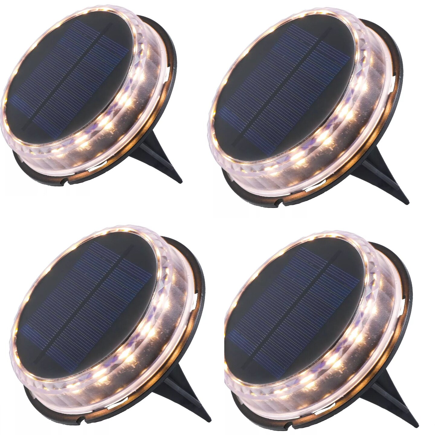 17-LED LED Solar Ground Lights Outdoor Disk Lamp Lawn Pathway