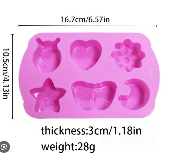 Star Butterfly Moon Beetle Heart Flower Silicone Mold