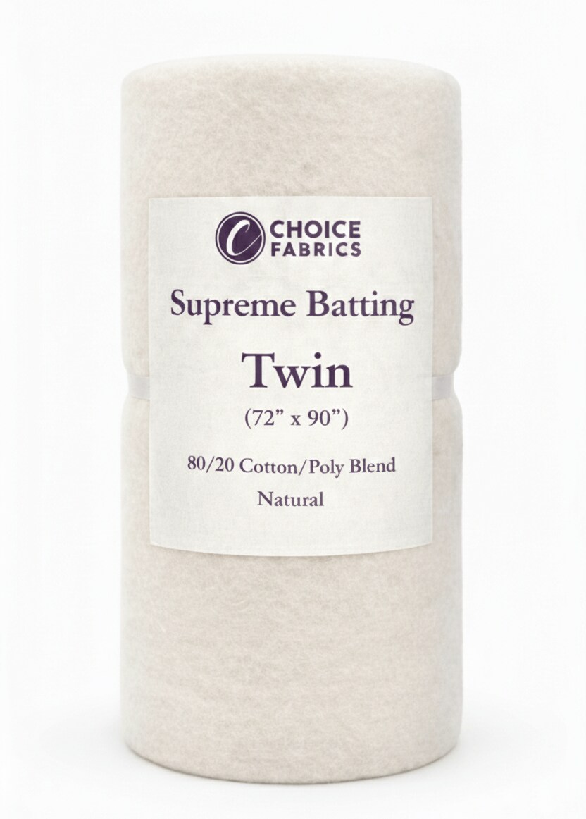 Choice Supreme Batting - 80/20 Cotton/Poly Blend - Twin (72" x 90")