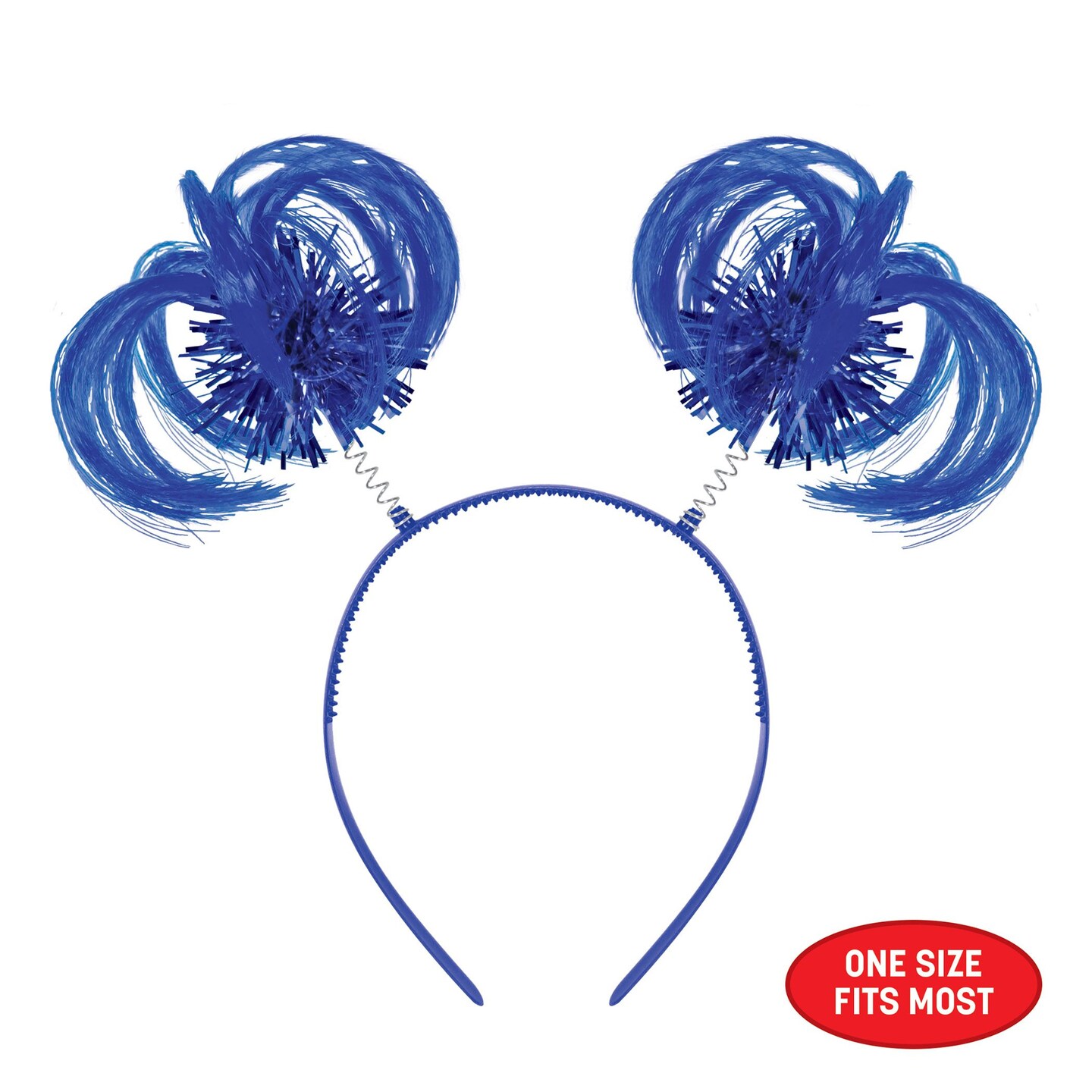 12 Pack Bulk Blue Ponytail Bopper Headband Spirit & School Fun
