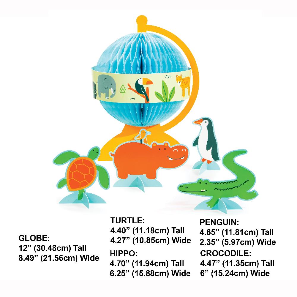 6 pc Bulk One-derful World &#x22;Onederful World&#x22; First Birthday Wildlife Animal Centerpieces