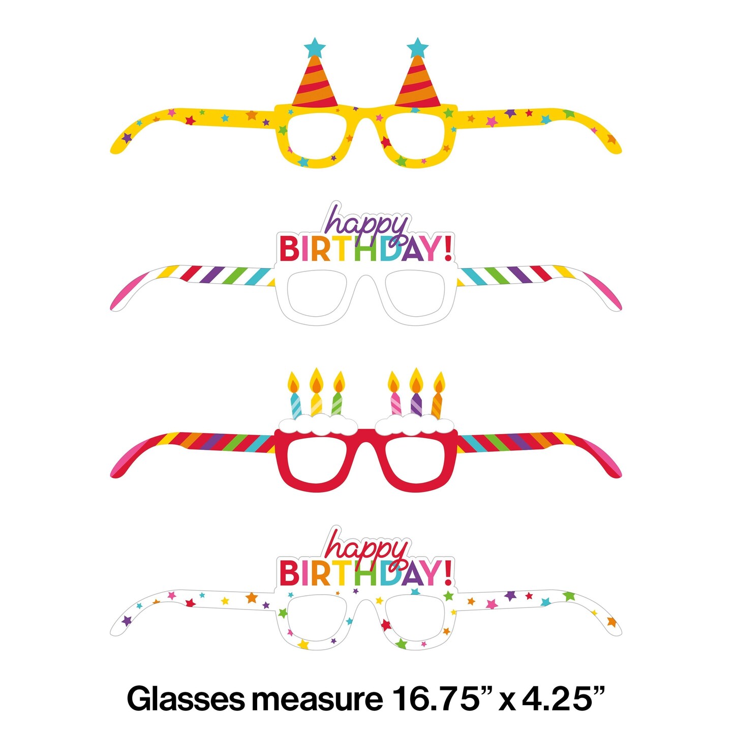 24 pc Bulk Happy Birthday Paper Favor Eyeglasses