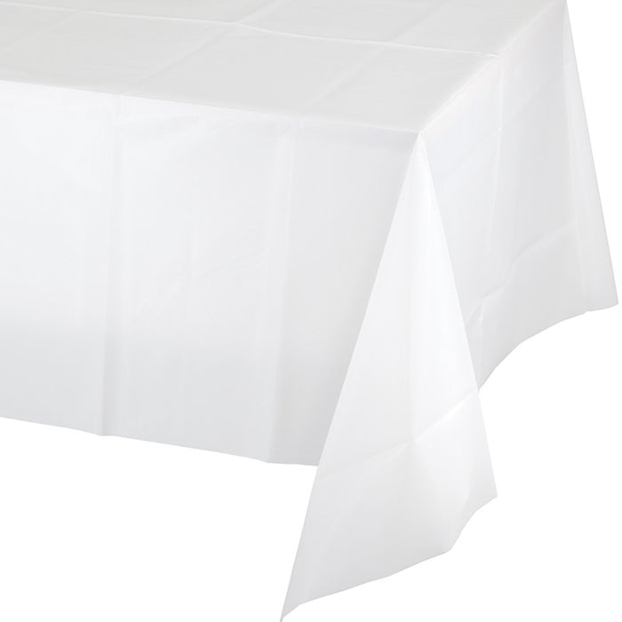 12 pc Bulk White Value Friendly Plastic Table Cover