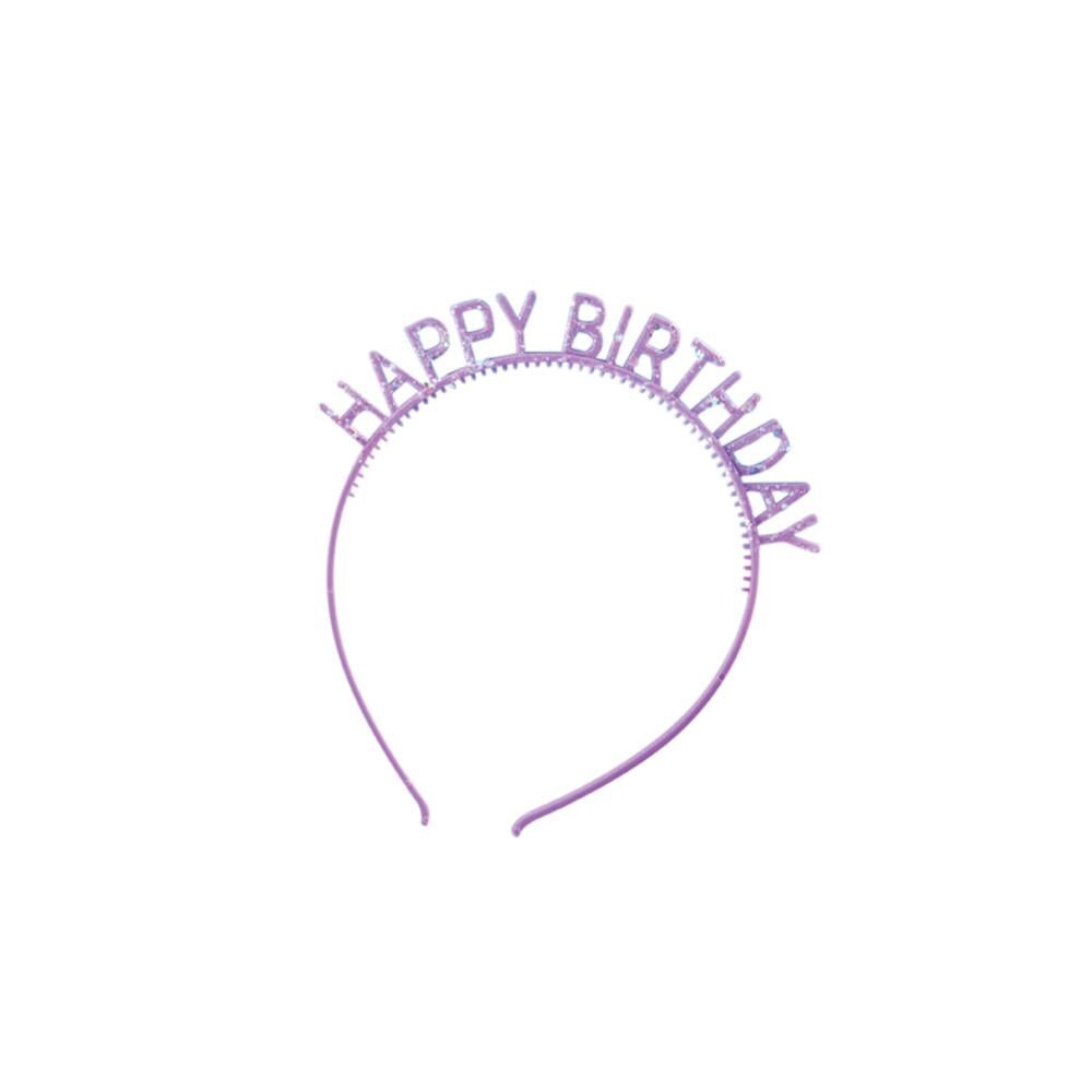 48 pc Bulk Assorted Colors Happy Birthday Headbands with Glitter