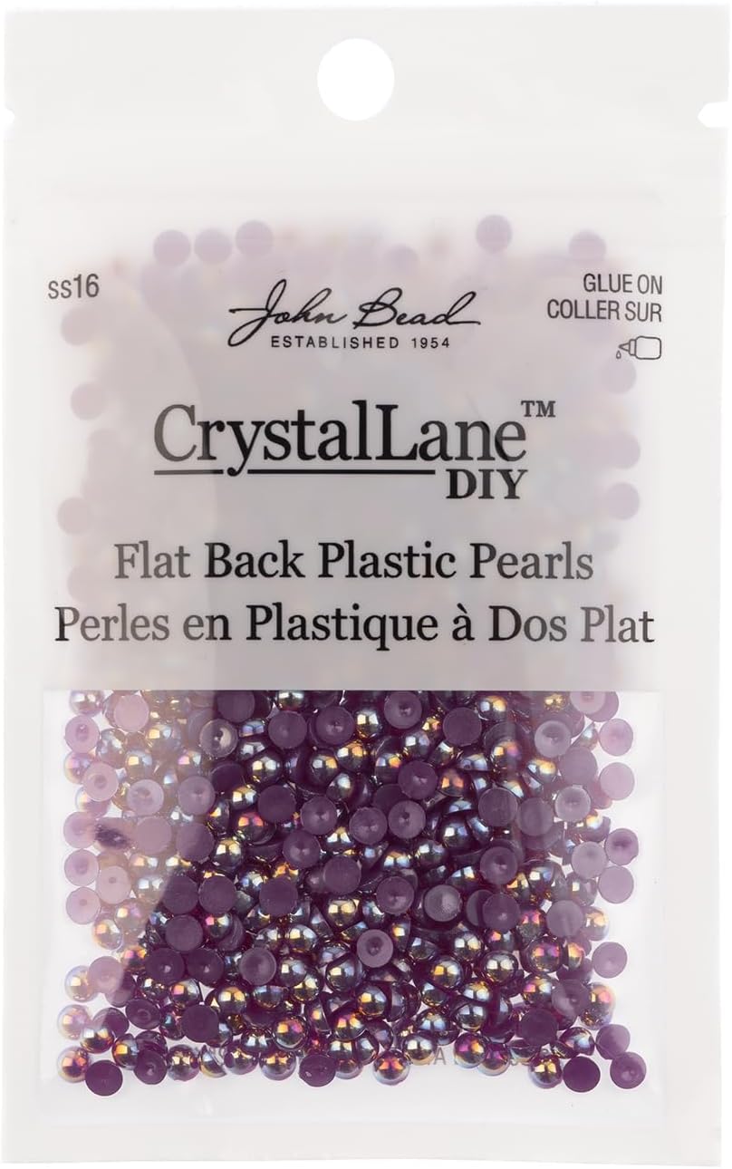 Crystal Lane DIY SS16(4mm) Plastic Pearl Flatback Rhinestones, 975pcs
