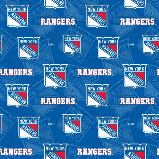 NHL Licensed New York Rangers 1199-RAN Cotton Fabric by the Yard
