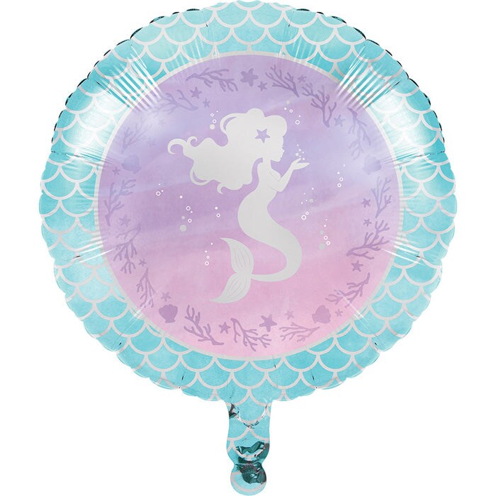 10 pc Bulk Iridescent Mermaid Party Mylar Balloons