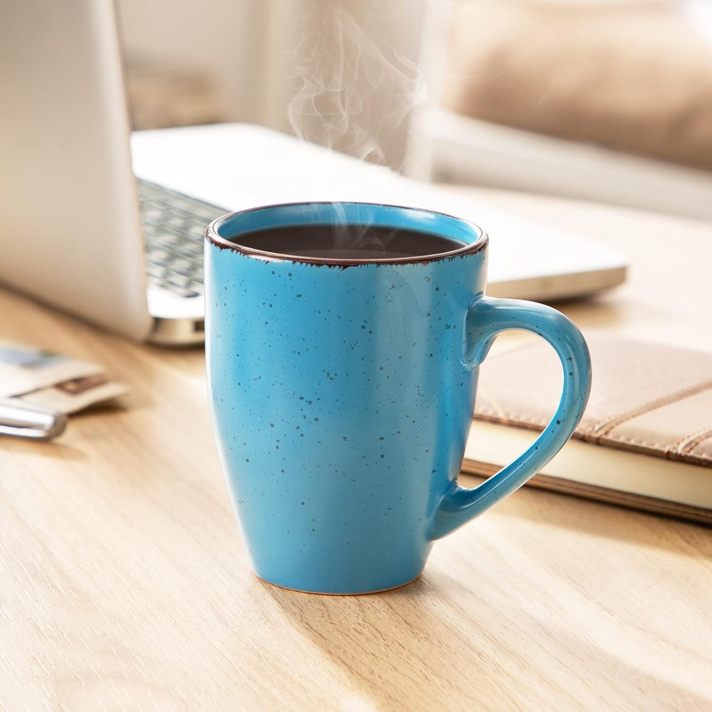 Moda Coffee Mugs Set of 6-12 oz Ceramic Coffee Cups