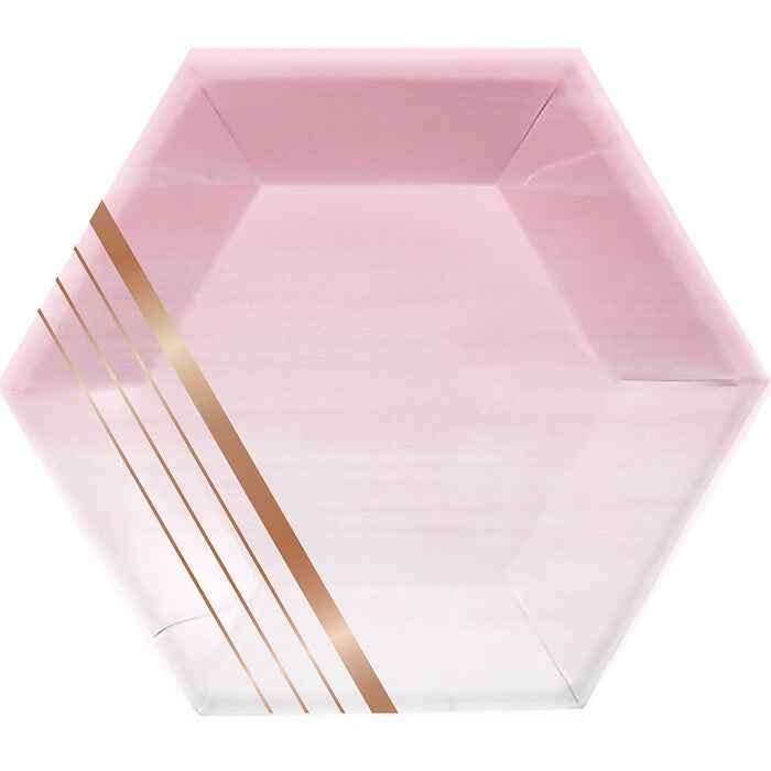 96 pc Bulk Rose&#x27; All Day Stripes Dinner Plates