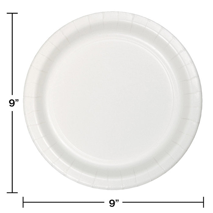 96 pc Bulk White Value Friendly 8.75 inch Dinner Plates