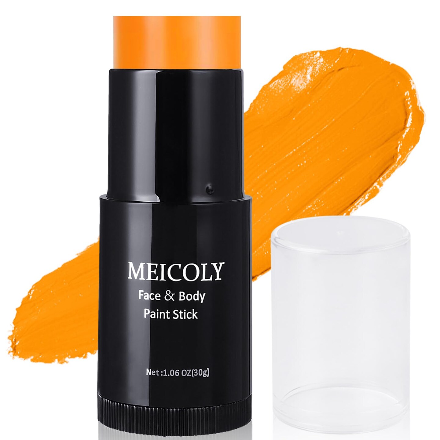 MEICOLY Orange Face Paint Stick(1.06 Oz),Cream Blendable Full Body Paint Stick,Orange Eye Black Baseball,Sweatproof Waterproof Face Painting for Halloween Pumpkin Special Effects SFX Cosplay Makeup