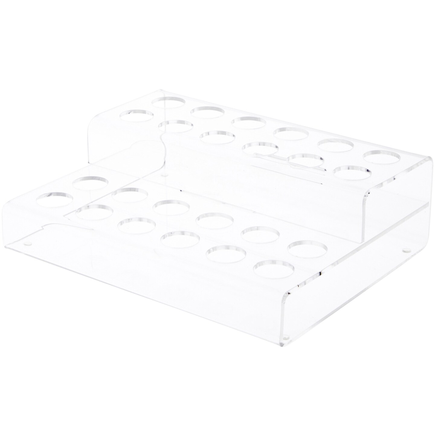 Plymor Clear Acrylic 2-Level Display Stand for 24 Round Lipstick Tubes, 3&#x22; H x 9.5&#x22; W x 7.5&#x22; D