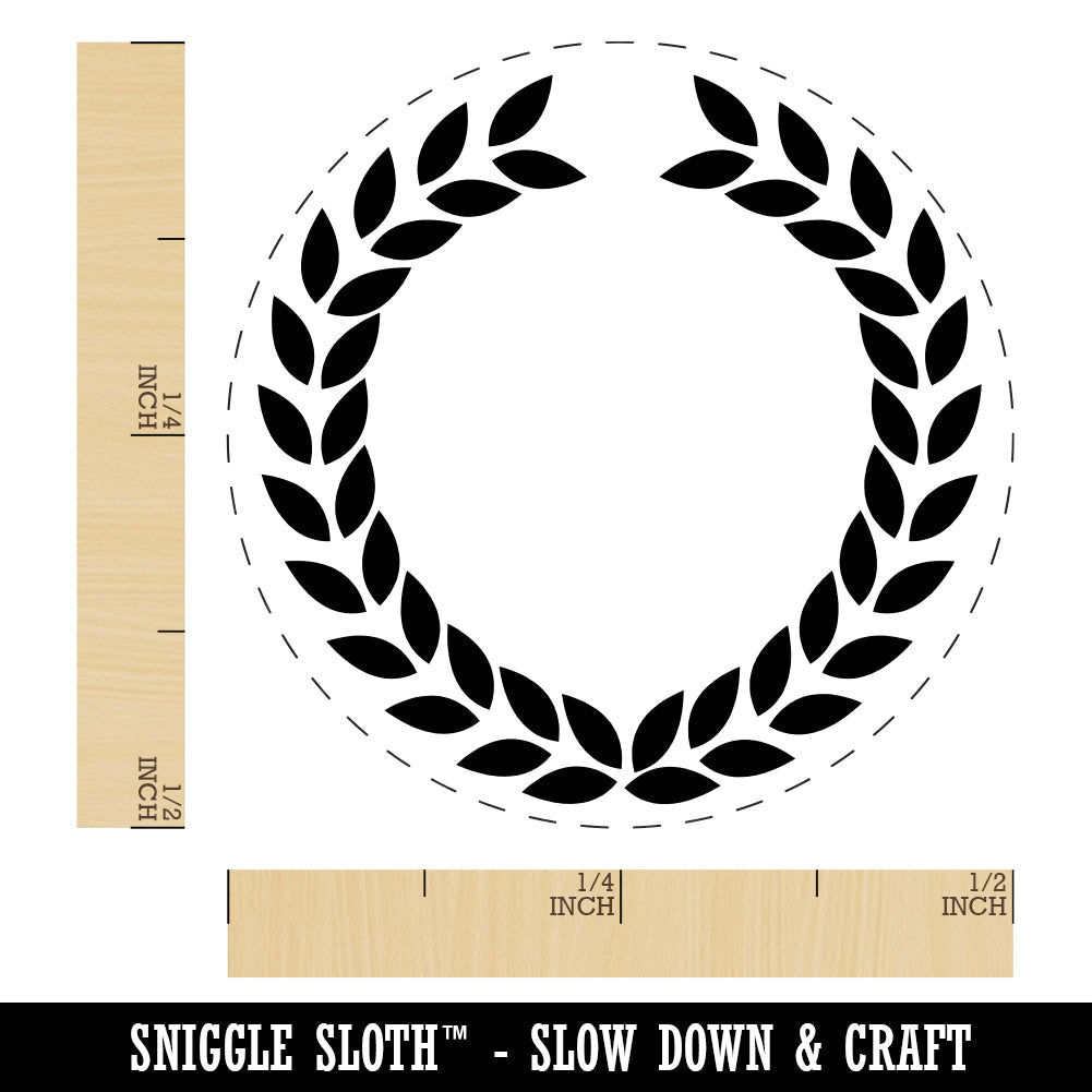 Wreath Laurel Branch Circle Frame Rubber Stamp for Stamping Crafting Planners