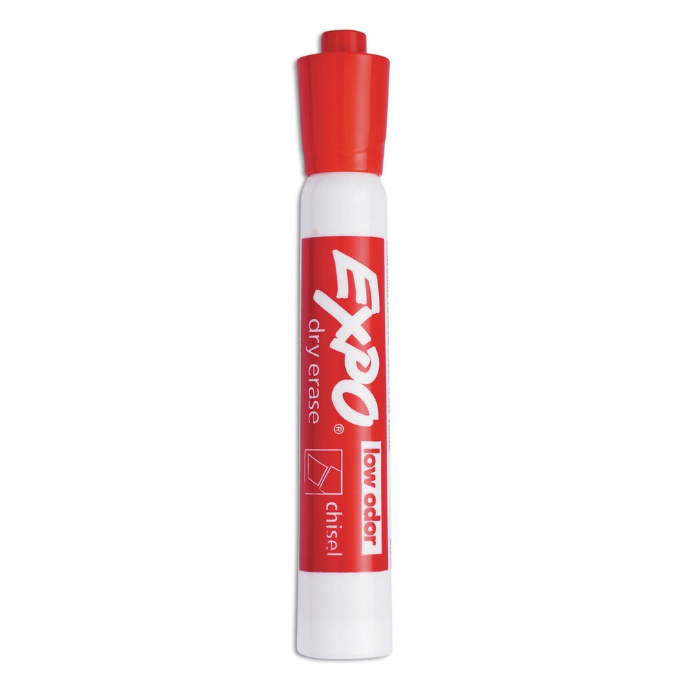 EXPO Broad Chisel Tip Low-Odor Dry-Erase Marker - Red (1-Dozen)