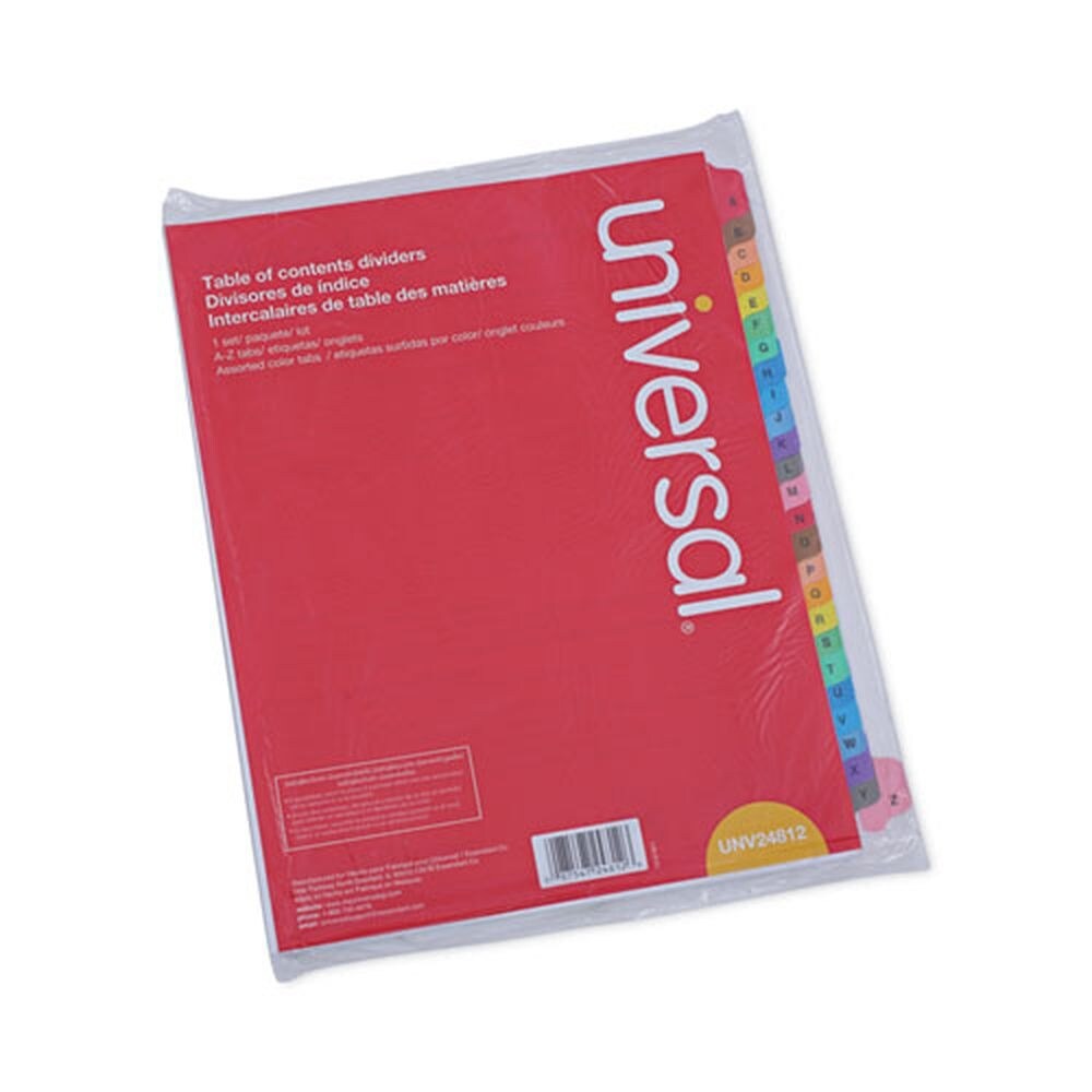 Universal 26-Tab A to Z 11 in. x 8.5 in. Deluxe Table of Contents Dividers for Printers - White (1-Set)