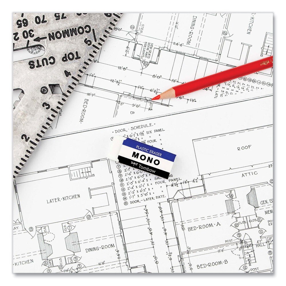 Tombow Mono Rectangular Block Eraser for Pencil Marks - White/Small