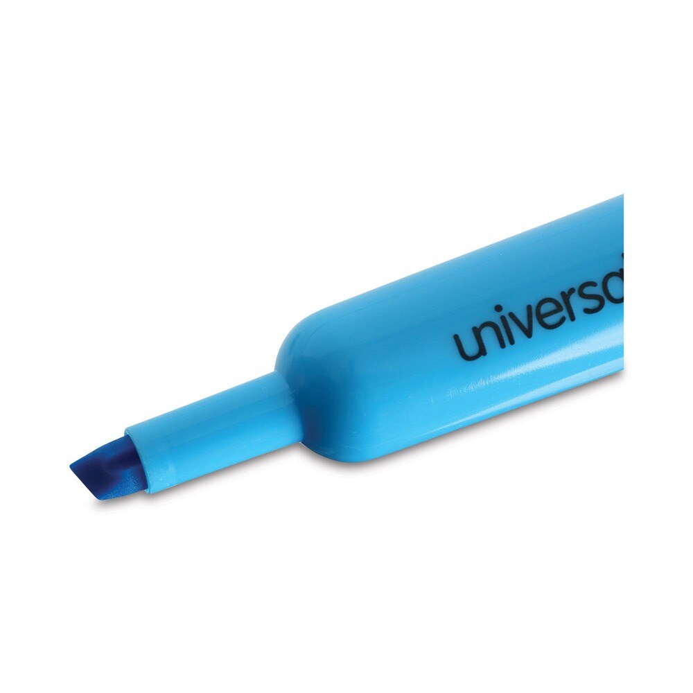 Universal Fluorescent Ink Chisel Tip Desk Highlighters - Blue (1 Dozen)