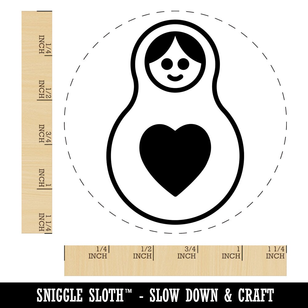 Matryoshka Babushka Russian Nesting Stacking Doll Rubber Stamp for Stamping Crafting Planners