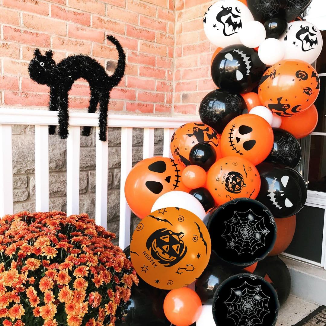 Halloween Decoration Balloons (&#x9;Black Orange White)