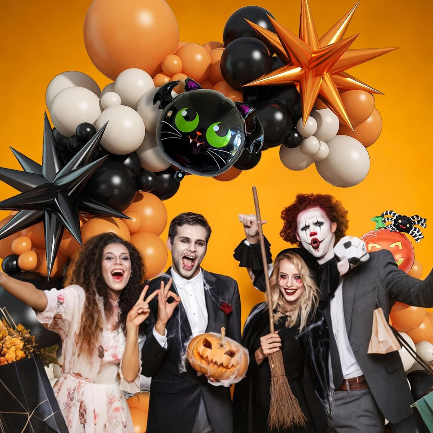 Halloween Balloon Arch Kit(Orange Black Sand)