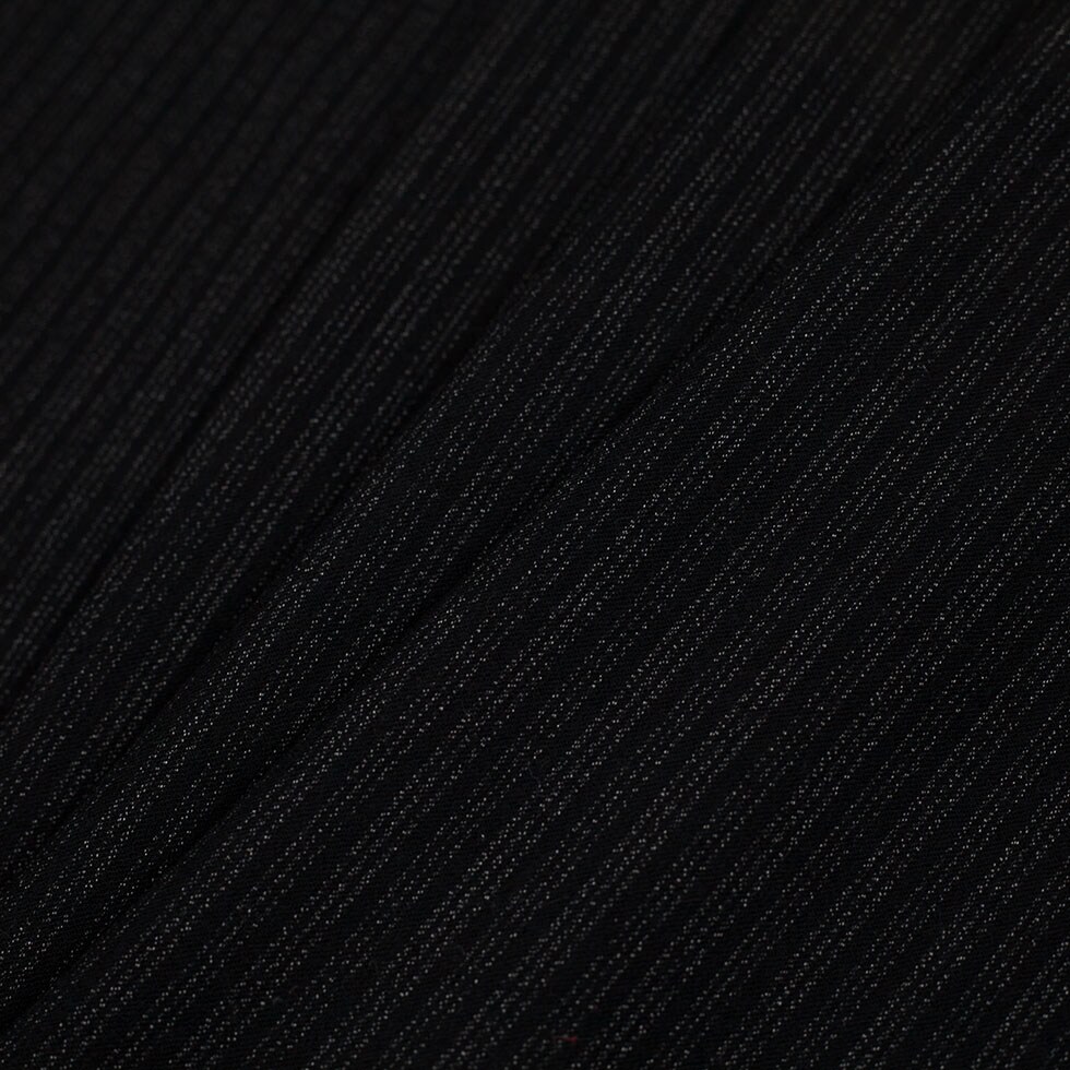 1 Yard Theory Italian Black and White Striped Stretch Virgin Wool Woven 56 inch Width