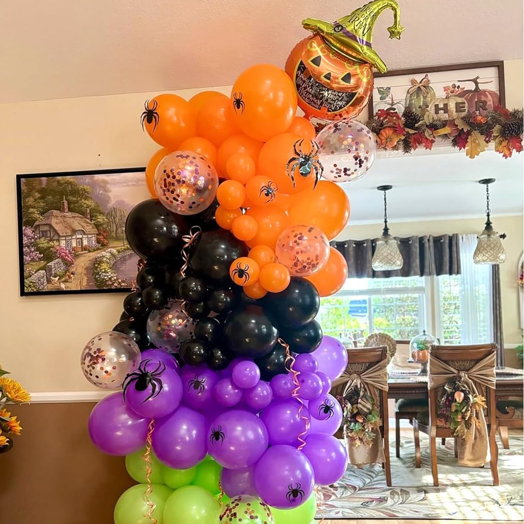 Halloween Party Balloons (Black Orange)