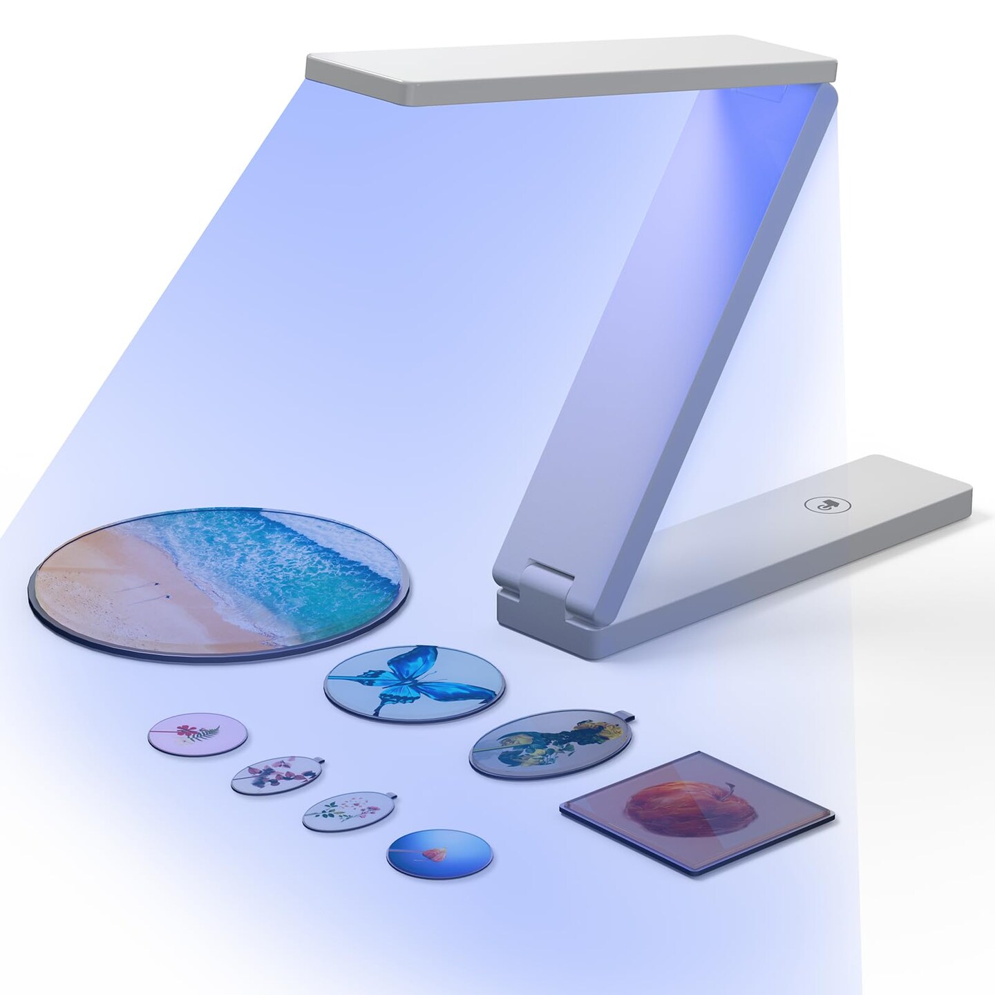 UV Light for Resin Curing, 54W UV Resin Light Lamp, Wireless & Foldable, 3-in-1 Uses for Molds, DIY Craft Deco (White)