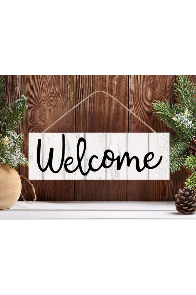 15&#x22; Wooden Sign: Rustic Welcome Fence