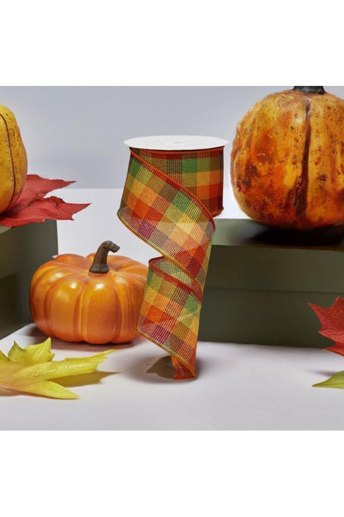 2.5&#x22; Woven Check Ribbon: Fall (10 Yards)