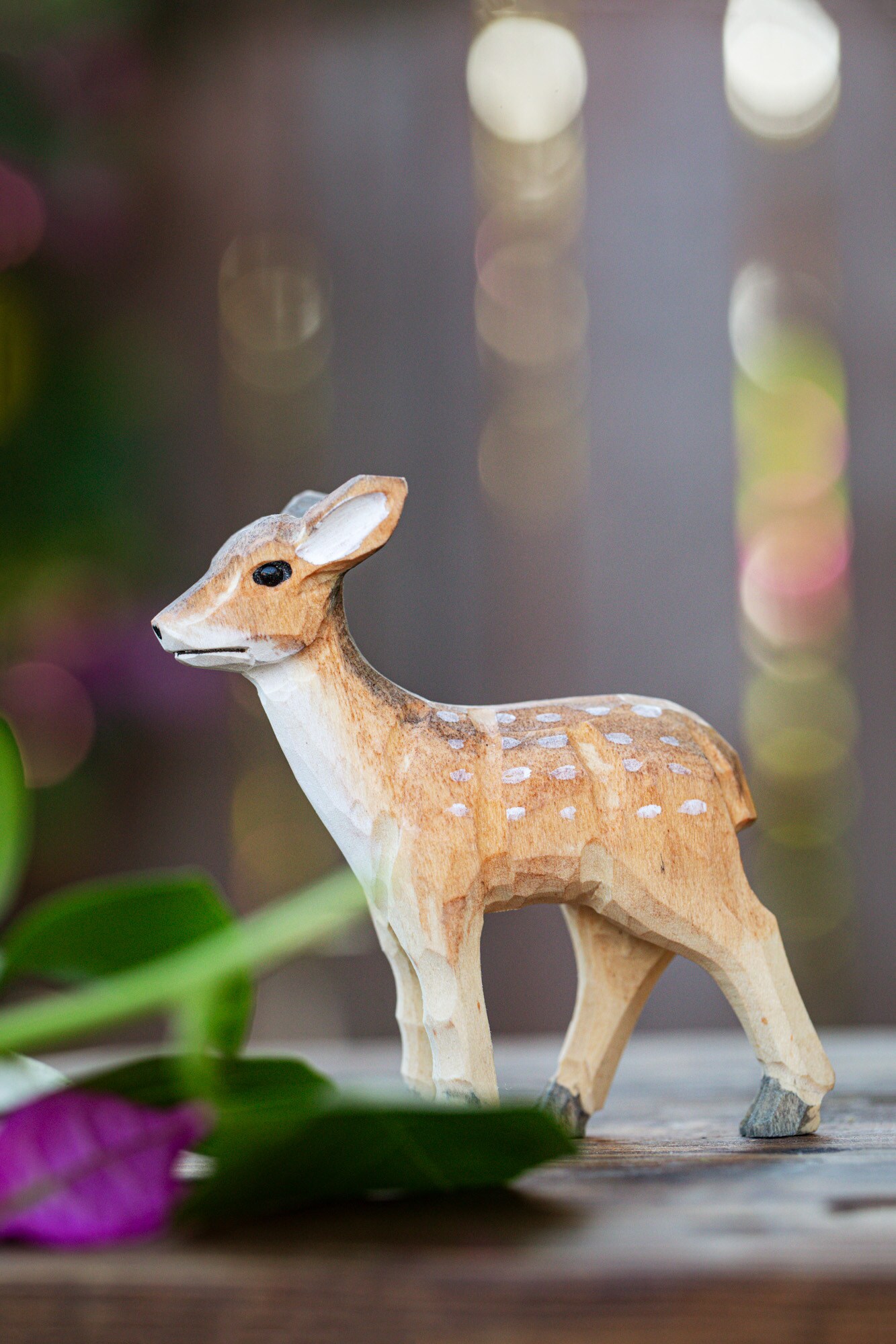 Hand-Carved Deer Family Sculptures, Unique Mother's Day Gift for
