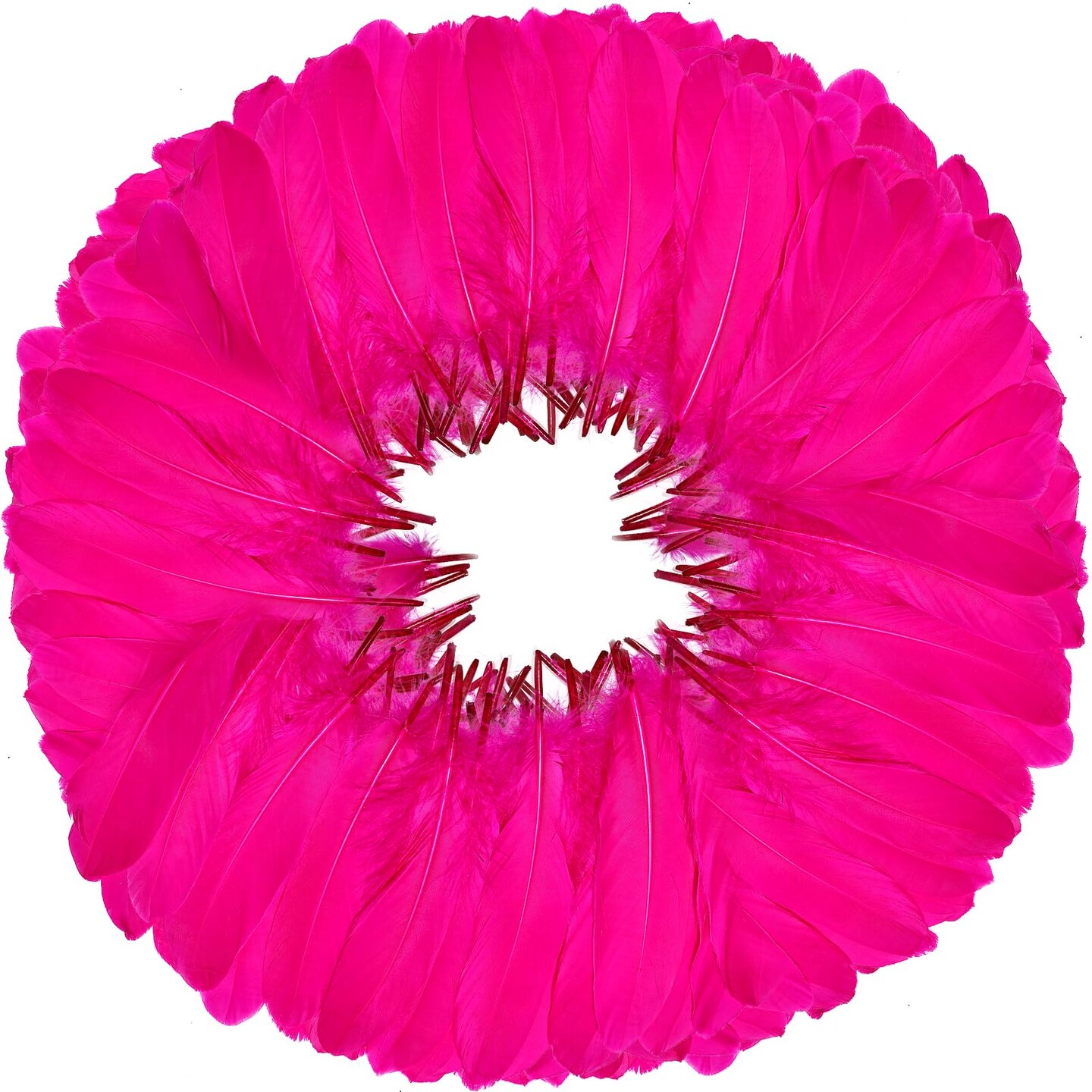 FeelfunFeather 120pcs Hot Pink Goose Feathers 68 Inch 1520cm