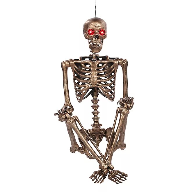 Bronze Talking Skeletons Set with LED Eyes