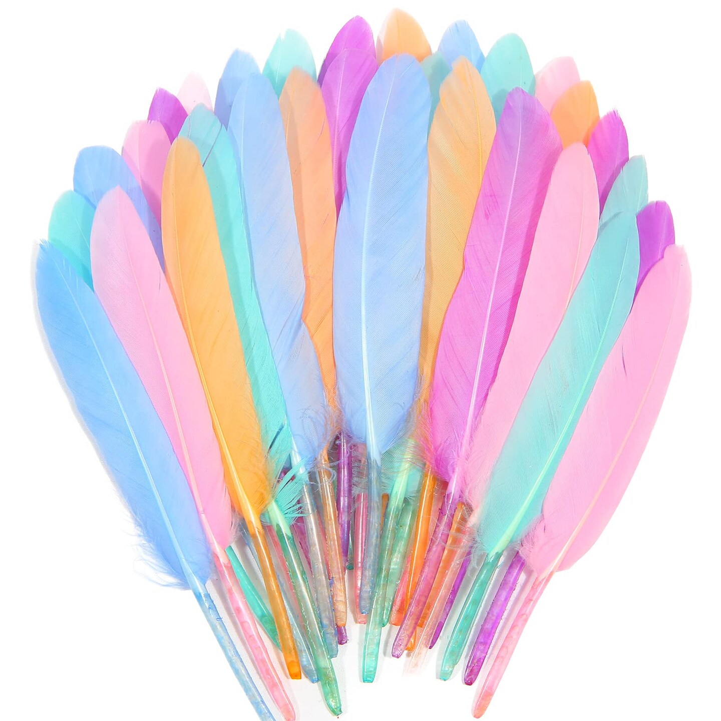 FeelfunFeather 120pcs Macaron Goose Cochettes Feather 46 inch 1015cm