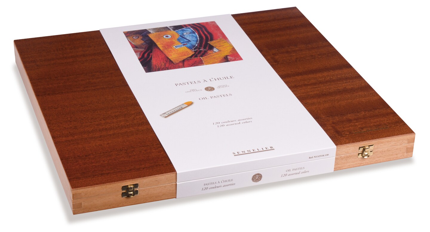 Sennelier Oil Pastel Set, 120-Color Picasso Wood Box Set