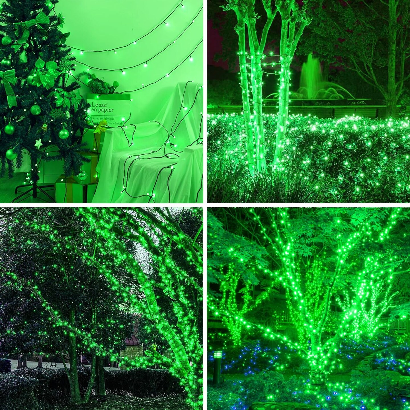 500 LED Outdoor St Patrick Day Lights, 164FT 8 Lighting Mode with Memory Plug in Green Wire Waterproof Lights, for Outdoor Birthday Christmas Wedding Party Garden Balcony Decorations (Green)