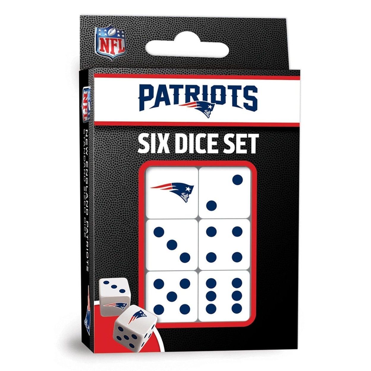England Patriots Dice Set Officially Licensed 6-Piece D6 Gaming Dice 19Mm
