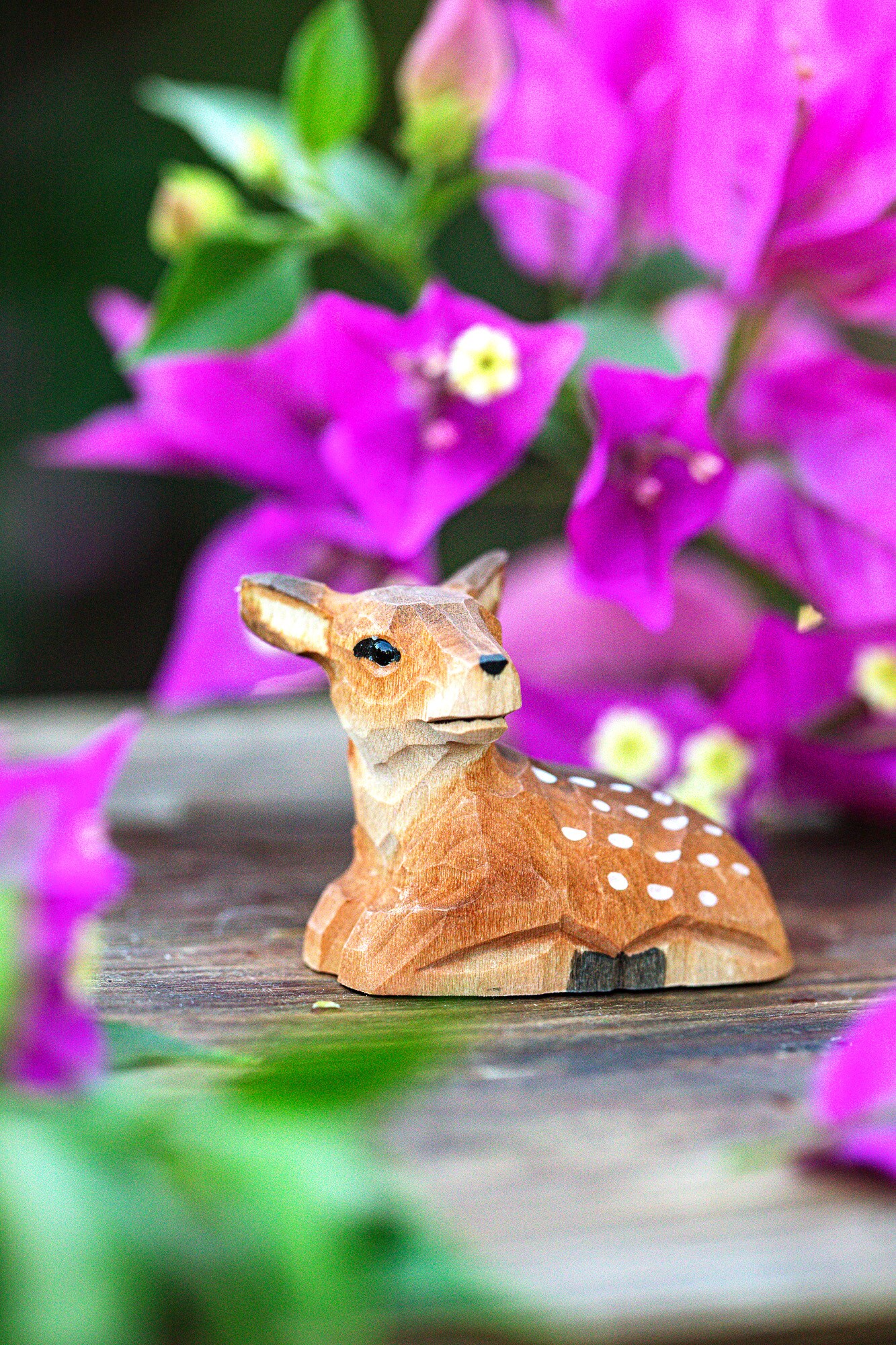 Hand-Carved Deer Family Sculptures, Unique Gift for Nature Lovers