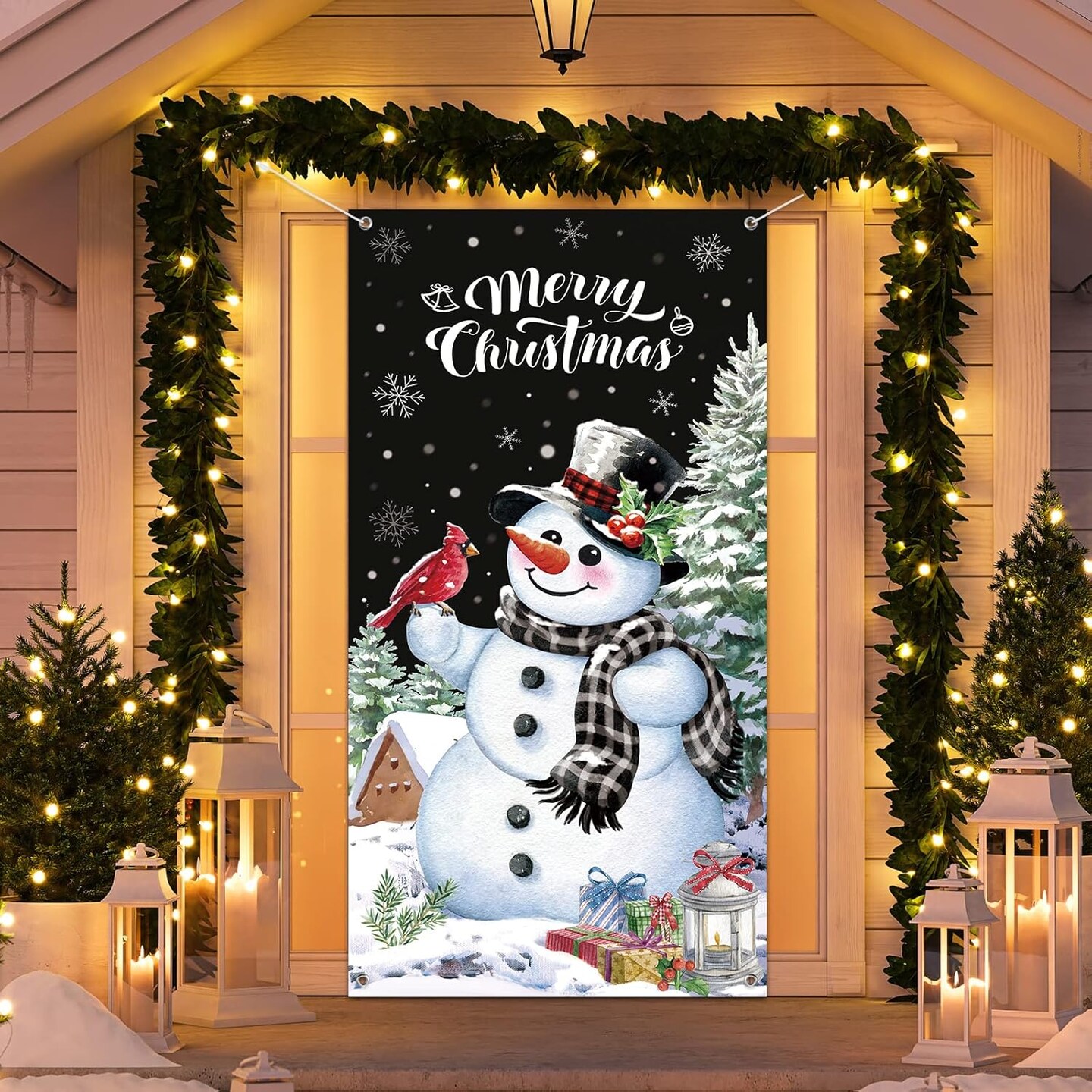 Christmas Snowman Door Cover