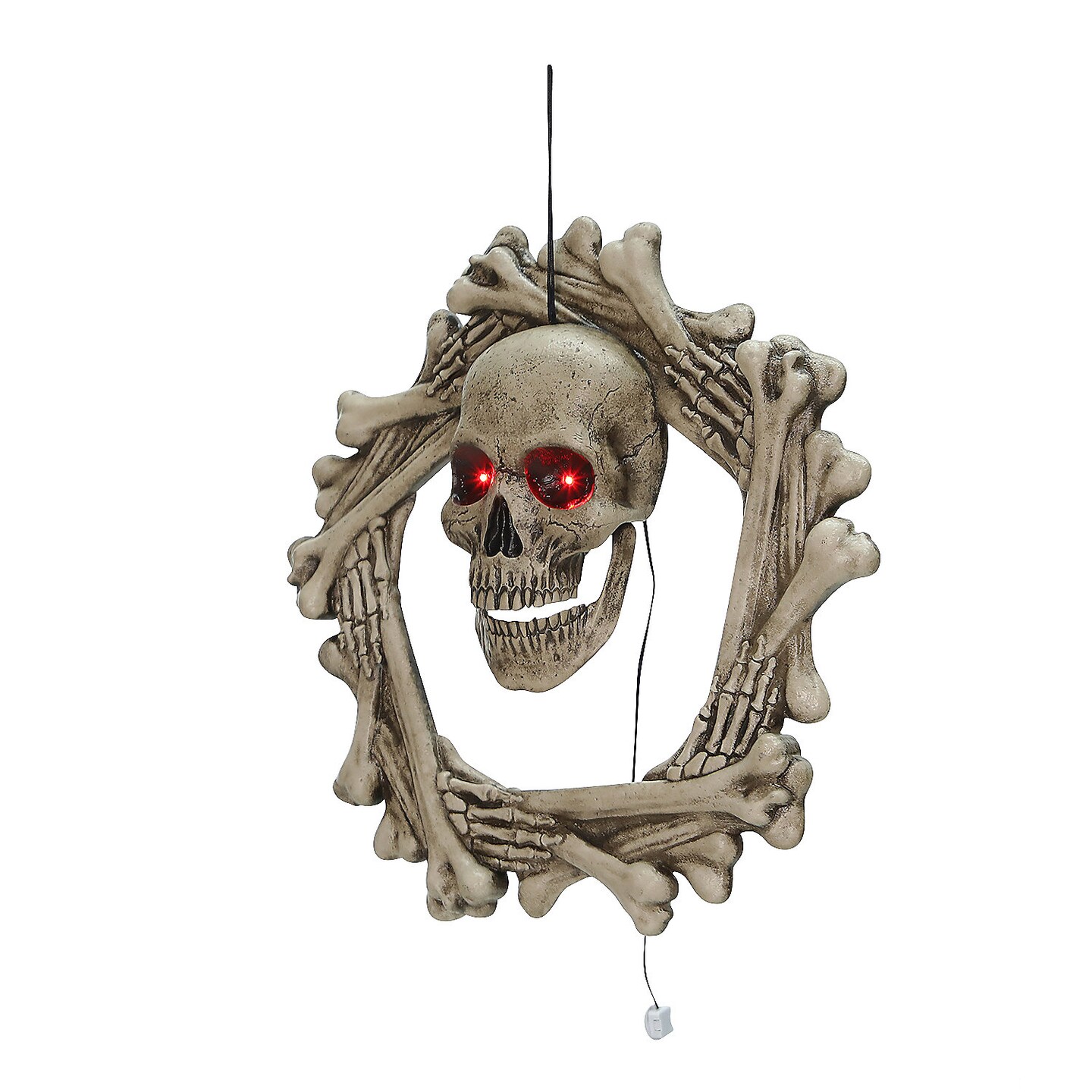 Bone Wreath Animated Halloween Decor 18&#x22;