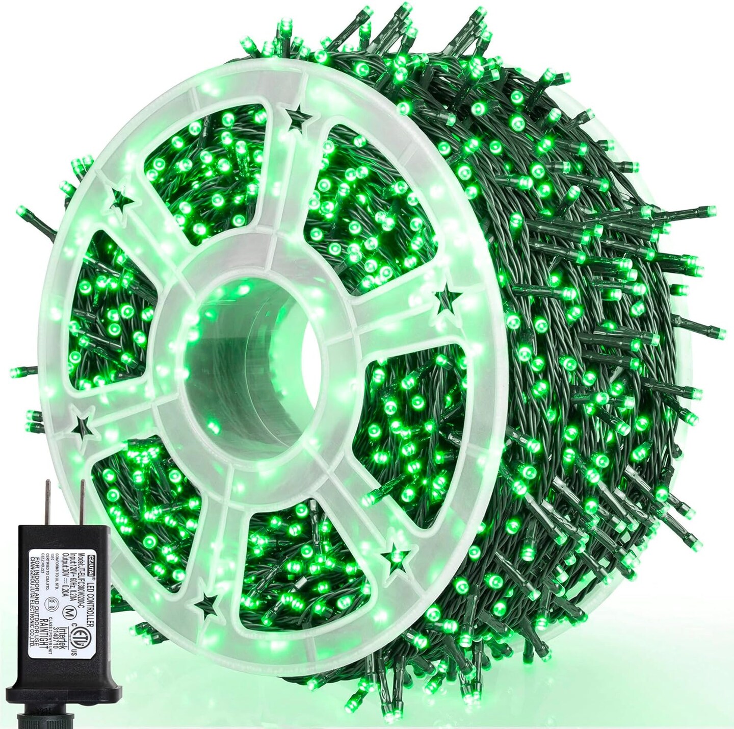 500 LED Outdoor St Patrick Day Lights, 164FT 8 Lighting Mode with Memory Plug in Green Wire Waterproof Lights, for Outdoor Birthday Christmas Wedding Party Garden Balcony Decorations (Green)