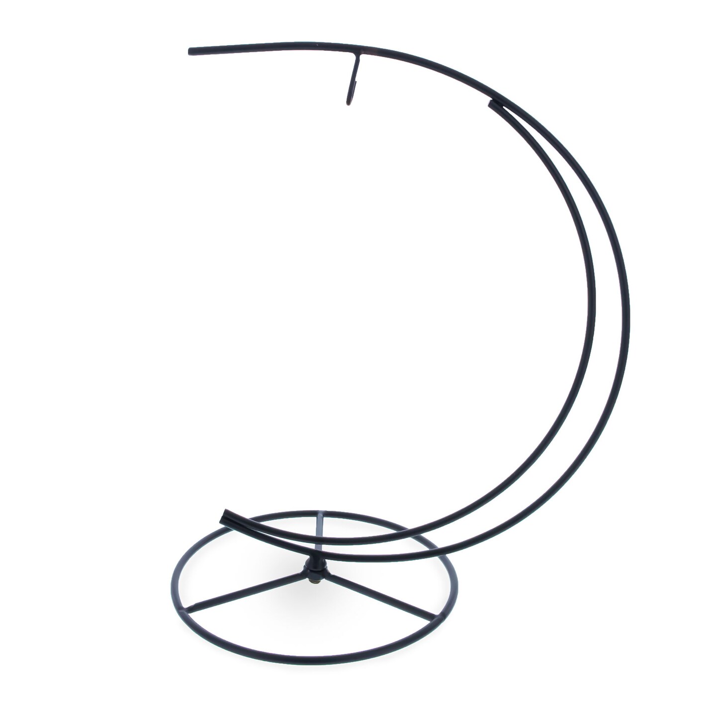 Double Curve Crescent Black Metal Photo Picture Frame and Ornament Display Stand 9.25 Inches