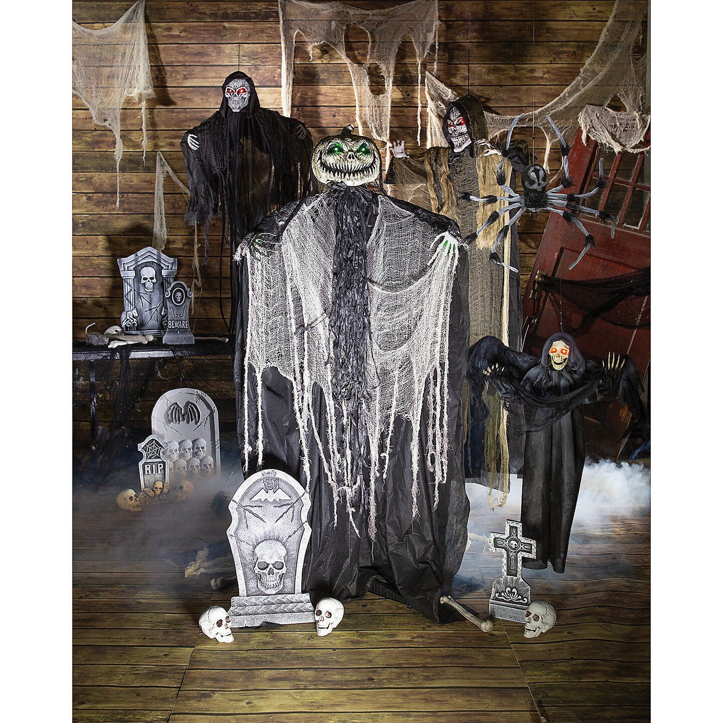 Animated Grim Reaper with Wings Hanging Halloween Decoration 3 Ft