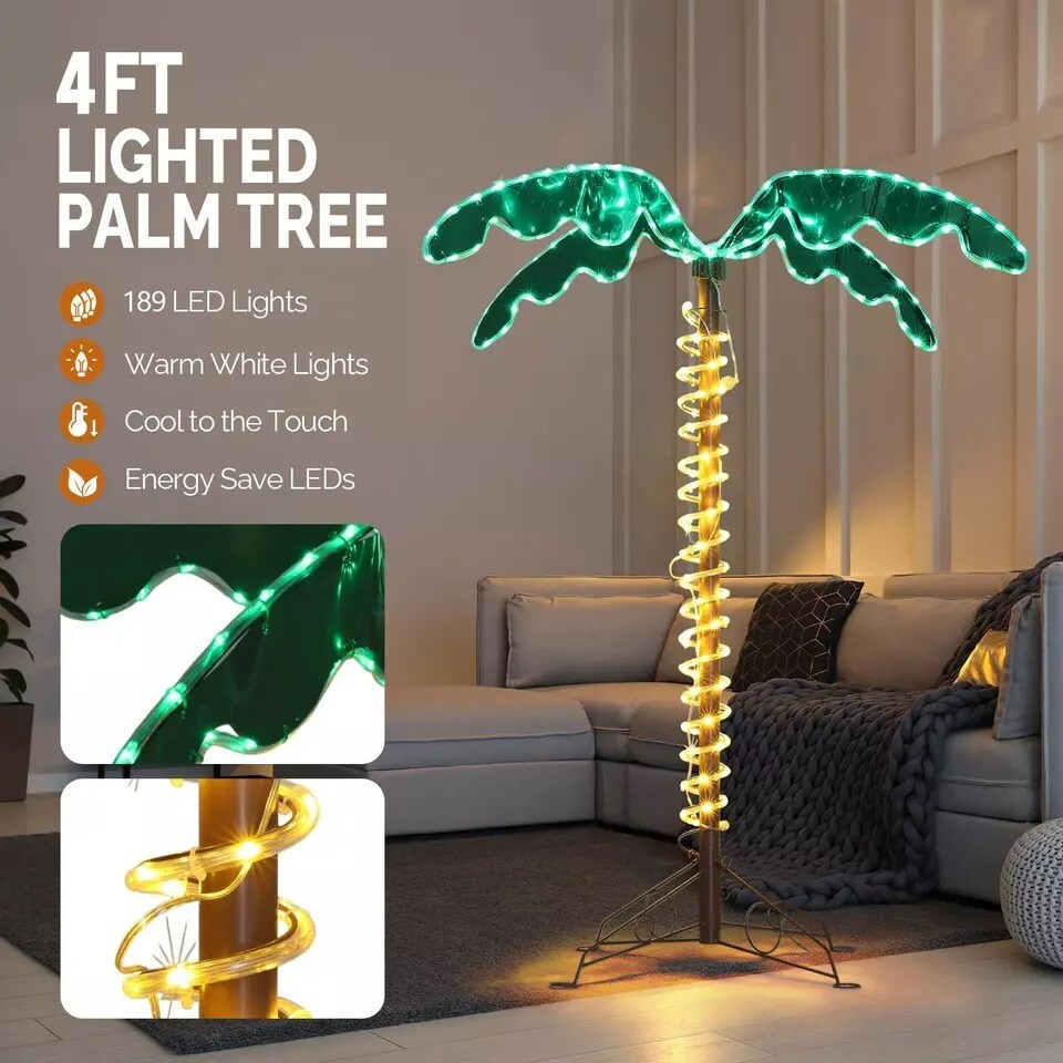 Waterproof Palm Tree Light LED Rope Lighted for Outdoor Garden Party Decoration